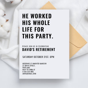 Invitación Fiesta de jubilación simple hombre mujer Fiesta de