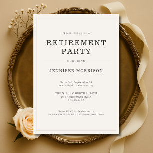 Invitación Fiesta de Jubilación Simple y Elegante