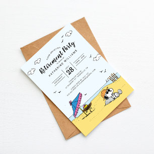 Invitación Fiesta de Jubilación   Snoopy & Woodstock en la pl