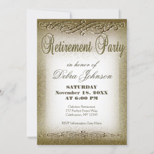 Invitación Fiesta de Jubilación   Sombrero de oro