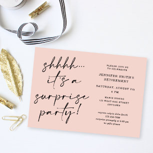 Invitación Fiesta de jubilación sorpresa con guión moderno en