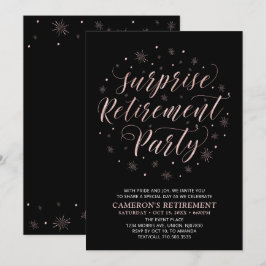 Invitación Fiesta de jubilación sorpresa moderna en rosa dora
