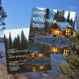 Invitación Fiesta de Jubilación Tema de cabaña con nombre