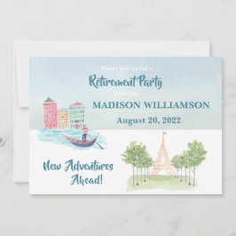 Invitación Fiesta de Jubilación Tema de Viajes 