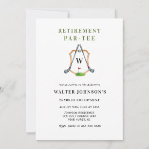 Invitación Fiesta de jubilación temática de golf con cresta m