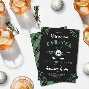 Invitación Fiesta de jubilación temática de golf de vegetació