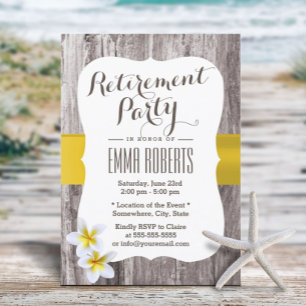 Invitación Fiesta de Jubilación Tropical Frangipani Rústica d