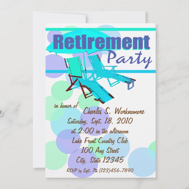 Invitación Fiesta de Jubilación/ Tumbonas (Anverso)