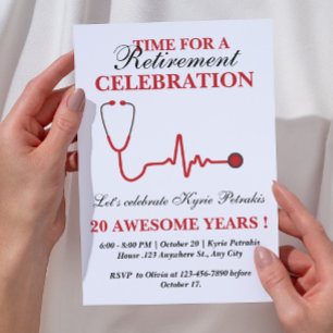 Invitación Fiesta de jubilación única para enfermeras, médico