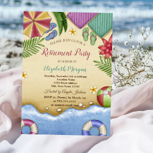 Invitación Fiesta de Jubilación Verano Relajante en la Playa