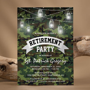 Invitación Fiesta de Jubilación Veterana de Camoflauge Soldie