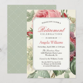 Invitación Fiesta de Jubilación Vintage Botánica Elegante