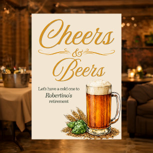 Invitación Fiesta de jubilación vintage para hombres Cheers &