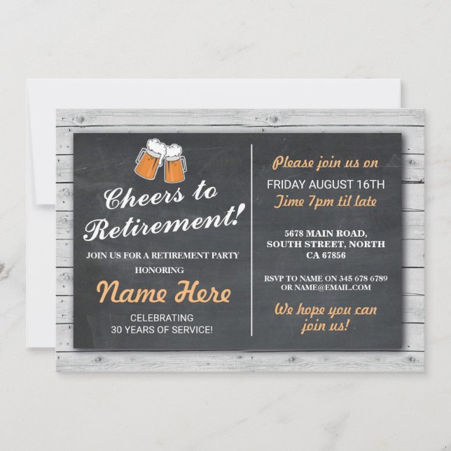 Invitación Fiesta de Jubilación vitorea cerveza Salsa invitac (Anverso)