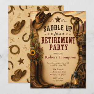Invitación Fiesta de Jubilación Western
