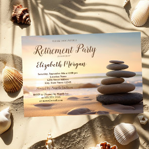 Invitación Fiesta de jubilación Zen Stones Sunrise 