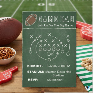 Invitación Fiesta de Juego de Fútbol   Diagrama de jugada en 