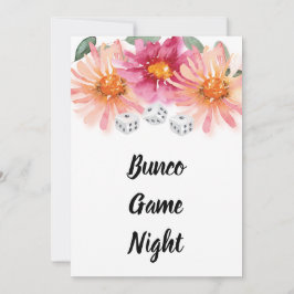 Invitación Fiesta de juego de los dados florales de Bunco