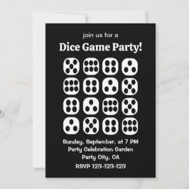 Invitación Fiesta de juego de reparto de dados