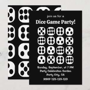 Invitación Fiesta de juego de reparto de dados