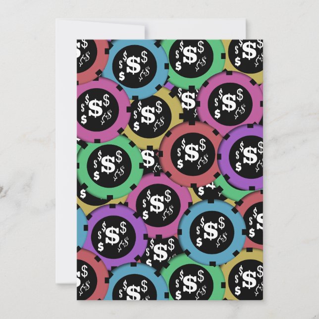 Invitación fiesta de juego del casino de Las Vegas (Anverso)