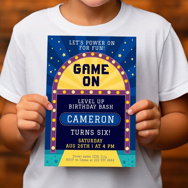 Invitación Fiesta de juegos de arcade de nivel (Subido por el creador)