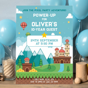 Invitación Fiesta de juegos Epic Retro