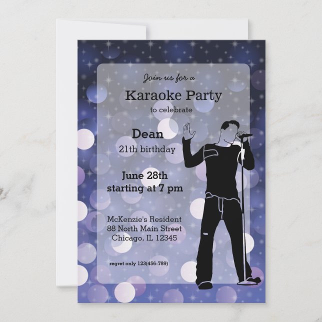 Invitación Fiesta de Karaoke (Anverso)