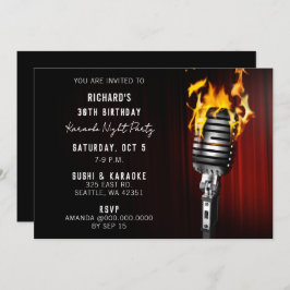 Invitación Fiesta de Karaoke Adulto en Etapa Clásica