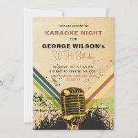 Fiesta de Karaoke para adultos con micrófono retro