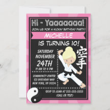 Fiesta de Karate para Niños Cumpleaños Chica Cabel