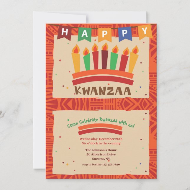Invitación Fiesta de Kwanzaa (Anverso)