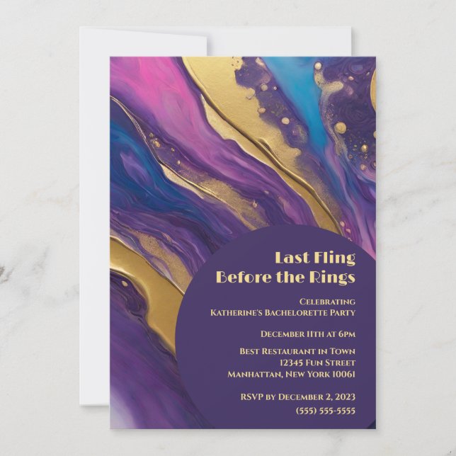 Invitación Fiesta de la Bachelette - Última huida antes de lo (Anverso)