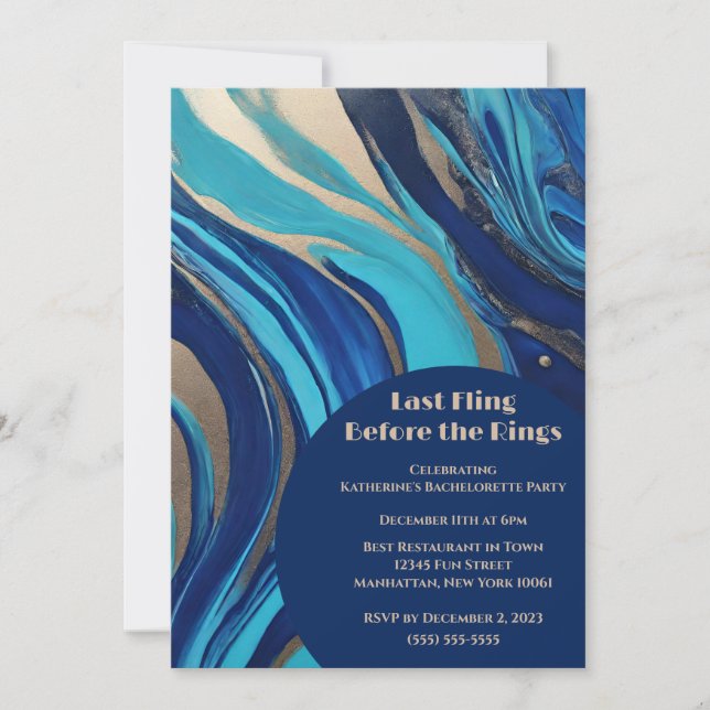 Invitación Fiesta de la Bachelette - Última huida antes de lo (Anverso)