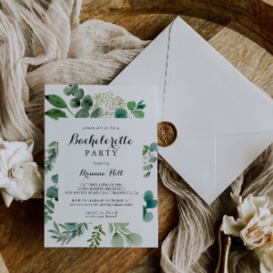Invitación Fiesta de la Bachelorette Botánica de Eucalipto Ve