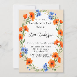 Invitación Fiesta de la Bachelorette de Flor Silvestre de Ver