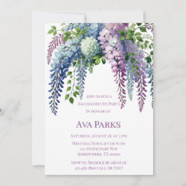 Invitación Fiesta de la Bachelorette de la Wisteria Púrpura y