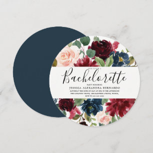 Invitación Fiesta de la Bachelorette de las Flores Rojas Mode
