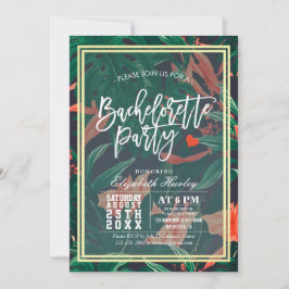 Invitación Fiesta de la Bachelorette del marco dorado de la M