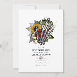 Invitación Fiesta de la Bachelorette Gótica floral Rustica de