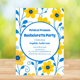 Invitación Fiesta de la Bachelorette para las flores amarilla