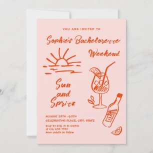 Invitación Fiesta de la Bachelorette Retro de Crítica Funky