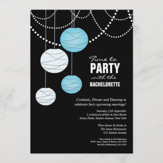 Invitación Fiesta de la bachillerato Aqua con linternas de pa