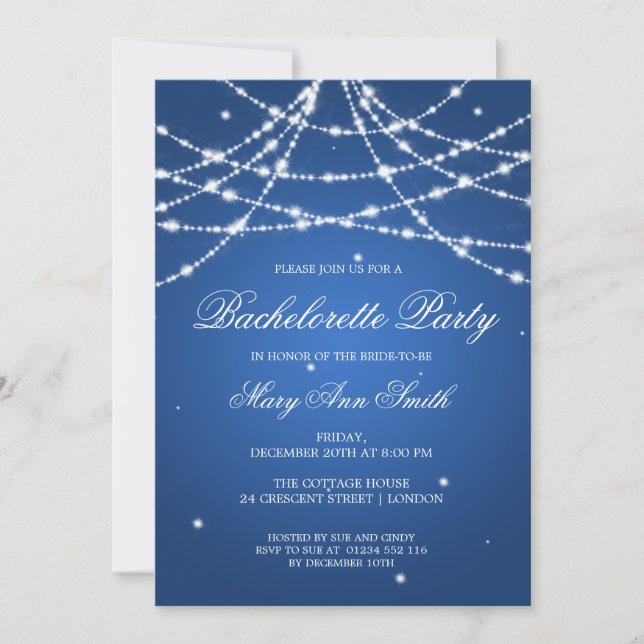 Invitación Fiesta de la bachillerato azul (Anverso)