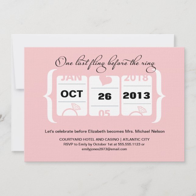 Invitación Fiesta de la bachillerato de la máquina de ranura  (Anverso)