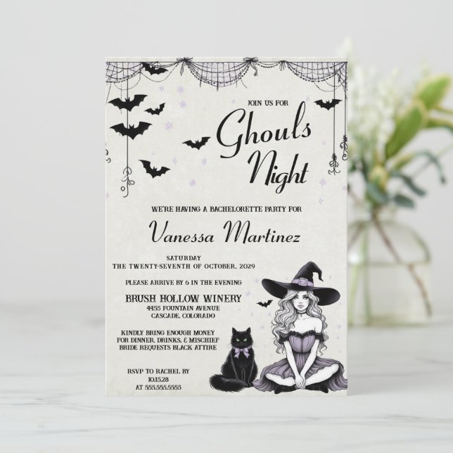 Invitación Fiesta de la bachillerato nocturna de Ghouls (Anverso de pie)