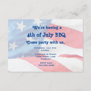 Invitación Fiesta de la bandera patriótica 4 de julio