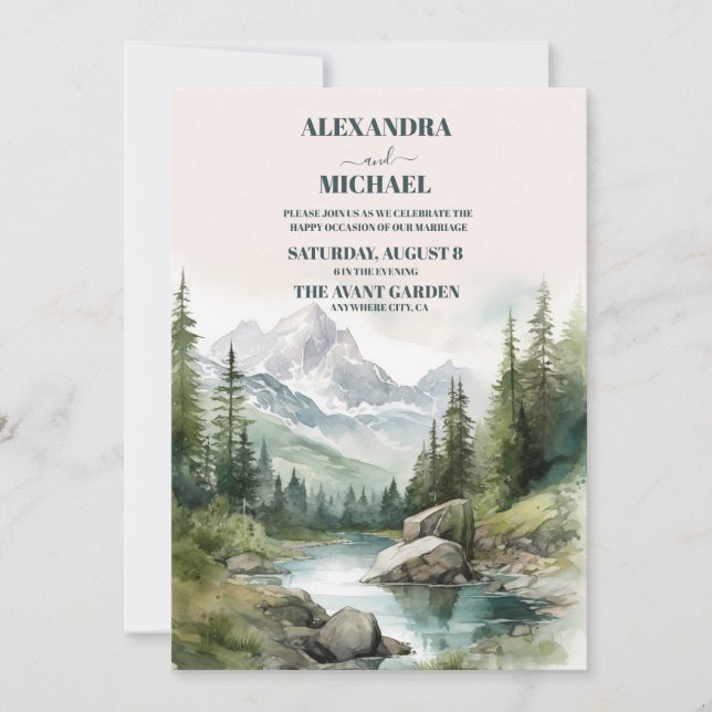 Invitación Fiesta de la Boda de Montaña (Anverso)