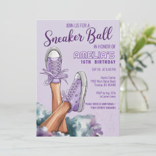Invitación Fiesta de la bolera de natalidad malva de Guay Sty