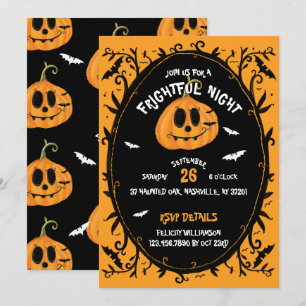 Invitación Fiesta de la calabaza de la calabaza de Halloween 